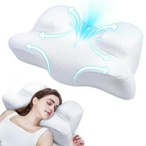 Beauty Pillow - Flawless Face Pillow,  Cervical Neck Pillow for Back Sleepers Reduces Pressure on Skin - White