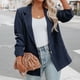 thumbnail image 4 of Blazer Chaquetas Para Mujer Otoño Blazers Sólido Frente Abierto Mediano Blusa Larga Traje de Manga Larga Sin Capucha Casual Outwear Tops Sueltos Odeerbi ODB176140, 4 of 9