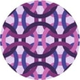 thumbnail image 1 of Ahgly Company Indoor Round Patterned Dark Magenta Purple Area Rugs, 6' Round, 1 of 6