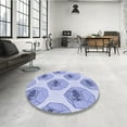 thumbnail image 3 of Ahgly Company Indoor Round Patterned Medium Slate Blue Area Rugs, 8' Round, 3 of 6