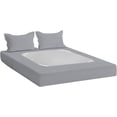 thumbnail image 4 of D.N.G. BEDDINGS 3 Piece Box Spring Cover - 100% Egyptian Cotton, 800 TC, Wrap Around 4 Sides Bed Skirt for Hotel & Home, Fits Box Springs up to 10 Inch - Twin XL, Stripe Silver Color, 4 of 9