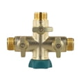 thumbnail image 3 of 3-Way Heavy Duty Brass Garden Hose Splitter with Easy Grip & Control Valves, 3 of 10