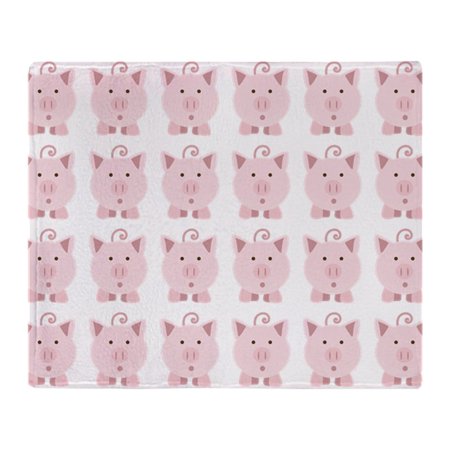 CafePress - Cute Round Pink Pigs - Soft Fleece Throw Blanket, 50