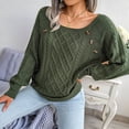 thumbnail image 4 of Suéteres Casuales de Punto con Estampado de Leopardo para Mujer, Suéteres de Larga con Cuello Redondo Verde M, 4 of 9