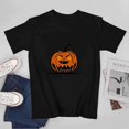 thumbnail image 4 of Cute Pumpkin T-shirt Halloween T-shirt Cartoon T-shirt Retro Halloween Kid's shirt, 4 of 5