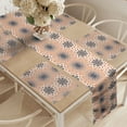 thumbnail image 2 of Ambesonne Spanish Table Runner & Placemats, Folk Ethnic Flowers Art, Placemat 4 pcs + Runner 12"x72", Peach Blue Grey and Pale Teal, 2 of 2