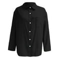 thumbnail image 5 of kaprioy Button Down Shirts for Women Dress Shirts Long Sleeve Wrinkle-Free Blouse Casual Solid Office Work Tunic Top Black, XL, 5 of 6