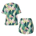 thumbnail image 5 of Kdxio Flamingo Print Pajamas Sets for Women Short-Sleeved Pjs with Lounge Shorts Two Piece Sleepwear S-4XL, 5 of 9