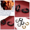 thumbnail image 2 of FaithHeart Skull Huggie Circle Hoop Earrings Gothic Punk Skeleton Jewelry for Men Rapper Reggae, 2 of 7