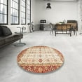 thumbnail image 3 of Ahgly Company Indoor Round Abstract Red Oriental Area Rugs, 8' Round, 3 of 6
