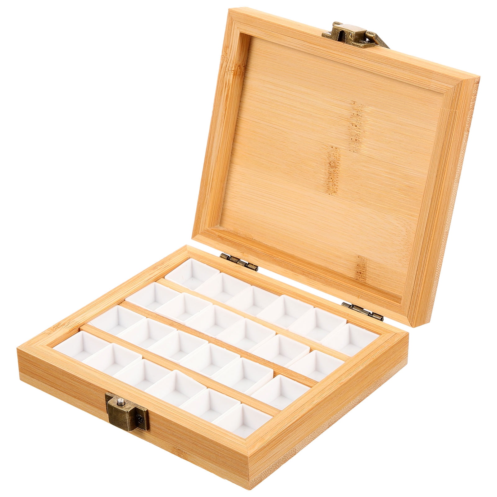 Milisten Wooden Painting Box for Watercolor Oil Paint Pigment Storage and Color Mixing Artist Supply Organizer