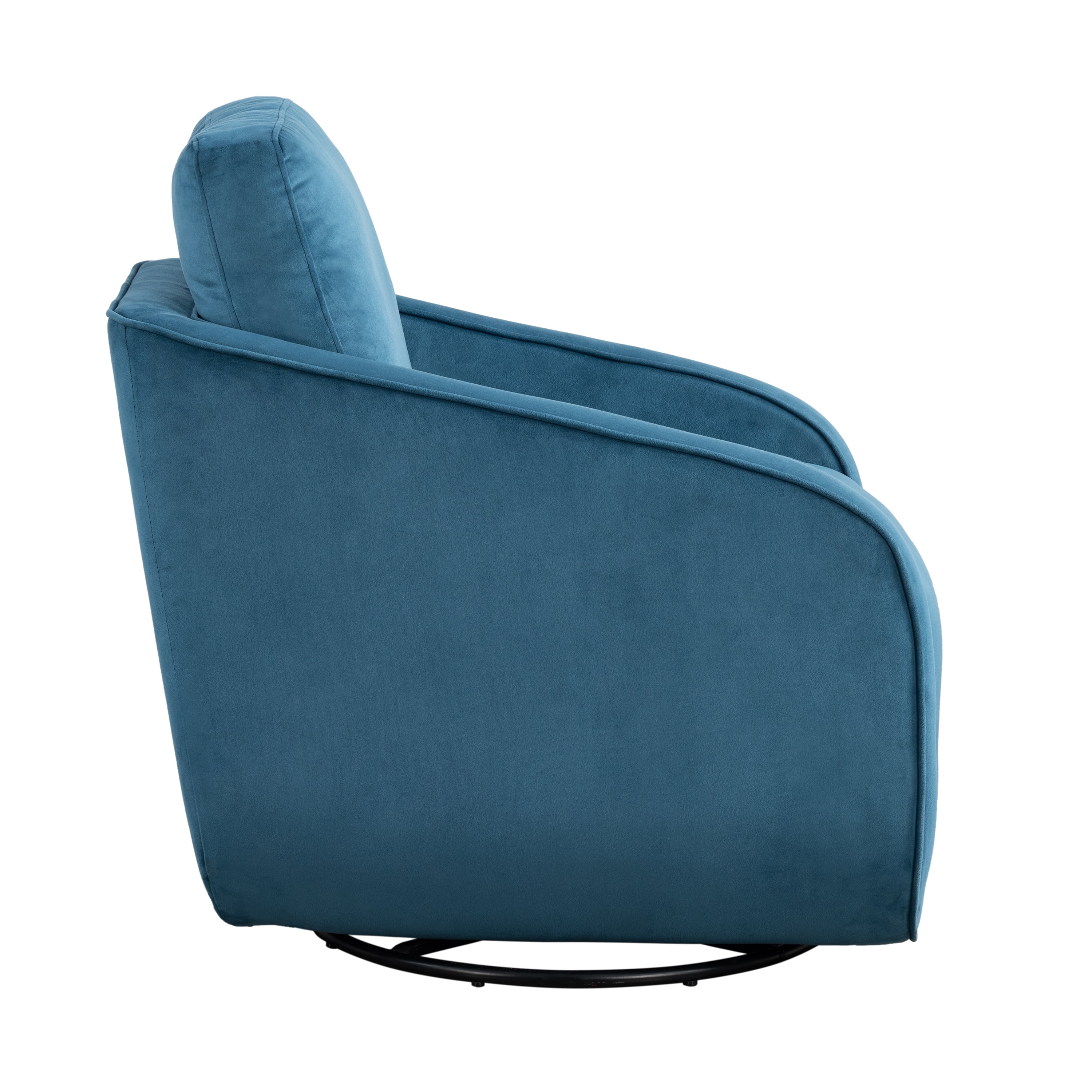 Studio Living Lychford Boho Swivel Accent Chair, Blue Velvet Fabric