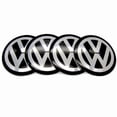 thumbnail image 4 of 4-pack - Volkswagen VW Center Caps / Wheel Hub Emblems - Car Silver, 4 of 5