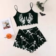 thumbnail image 2 of MEZZALL Pajama Sets Women Sleeveless Crop Tank Tops with Elastic Waist Shorts Halloween Skeleton Print Comfortable Home Wear Nightwear, 2 of 5