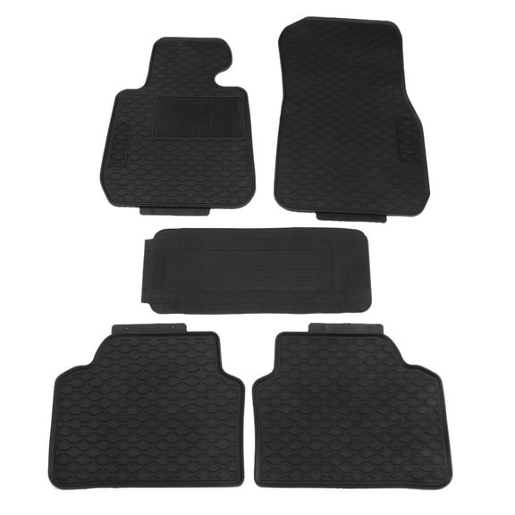 Ikon Motorsports Compatible with 2012-2018 BMW F30 3 Series & 2015-2018 F80 M3 Latex All Weather Floor Mat Carpet OE Factory Style Heavy Duty Liners Black