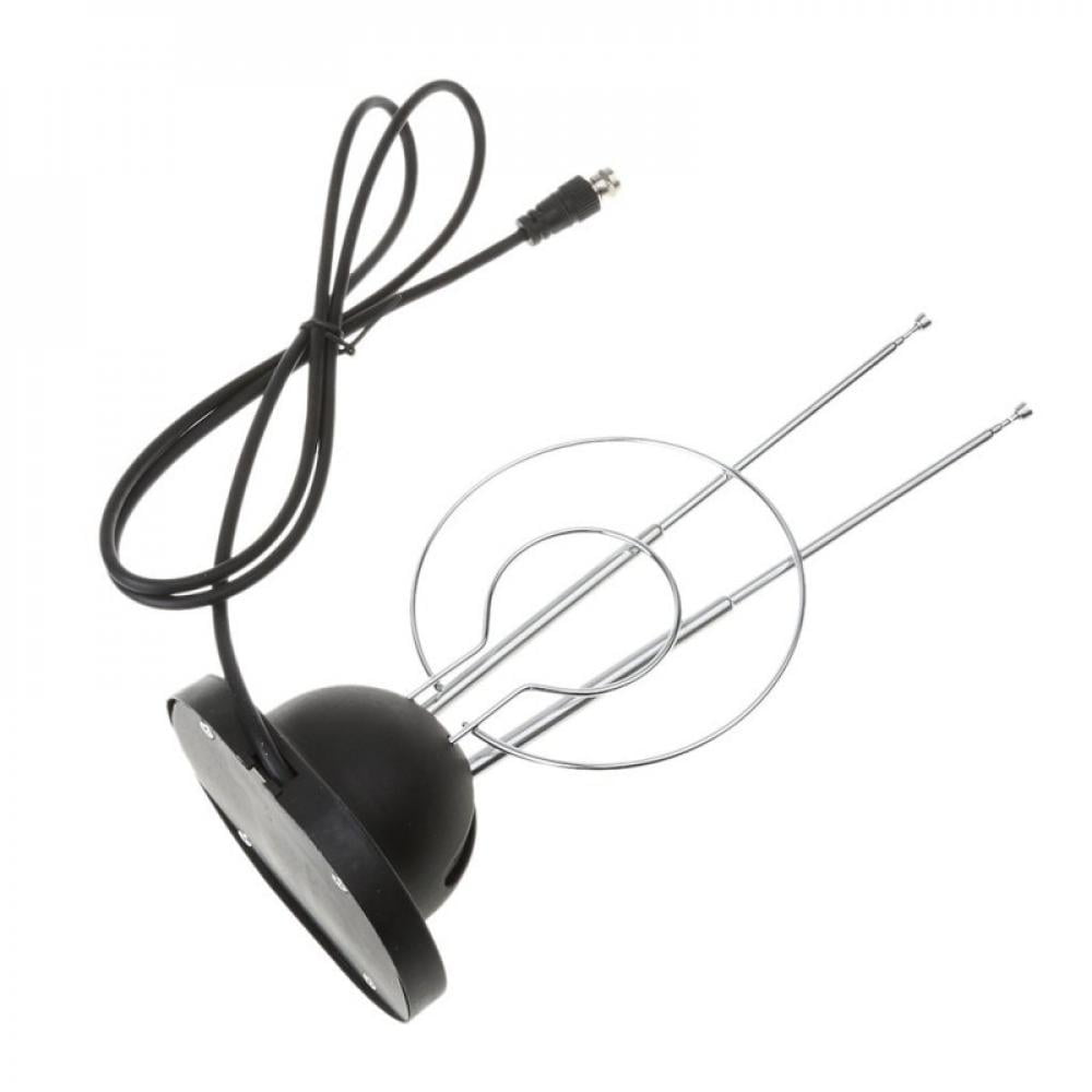 Universal Indoor Rabbit Ear TV Antenna for HDTV Ready VHF UHF Dual Loop Coaxial 