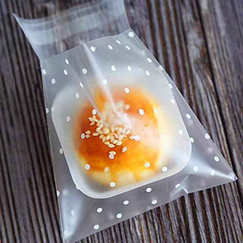 200pcs Self-adhesive Plastic Transparent Candy Cookie Food Bag DIY Wedding Party 
