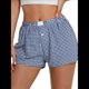 thumbnail image 4 of Pantalones Cortos de Pijama A Cuadros Y2K para Mujer, Bóxers Elásticos, Ropa de Calle Azul M, 4 of 8