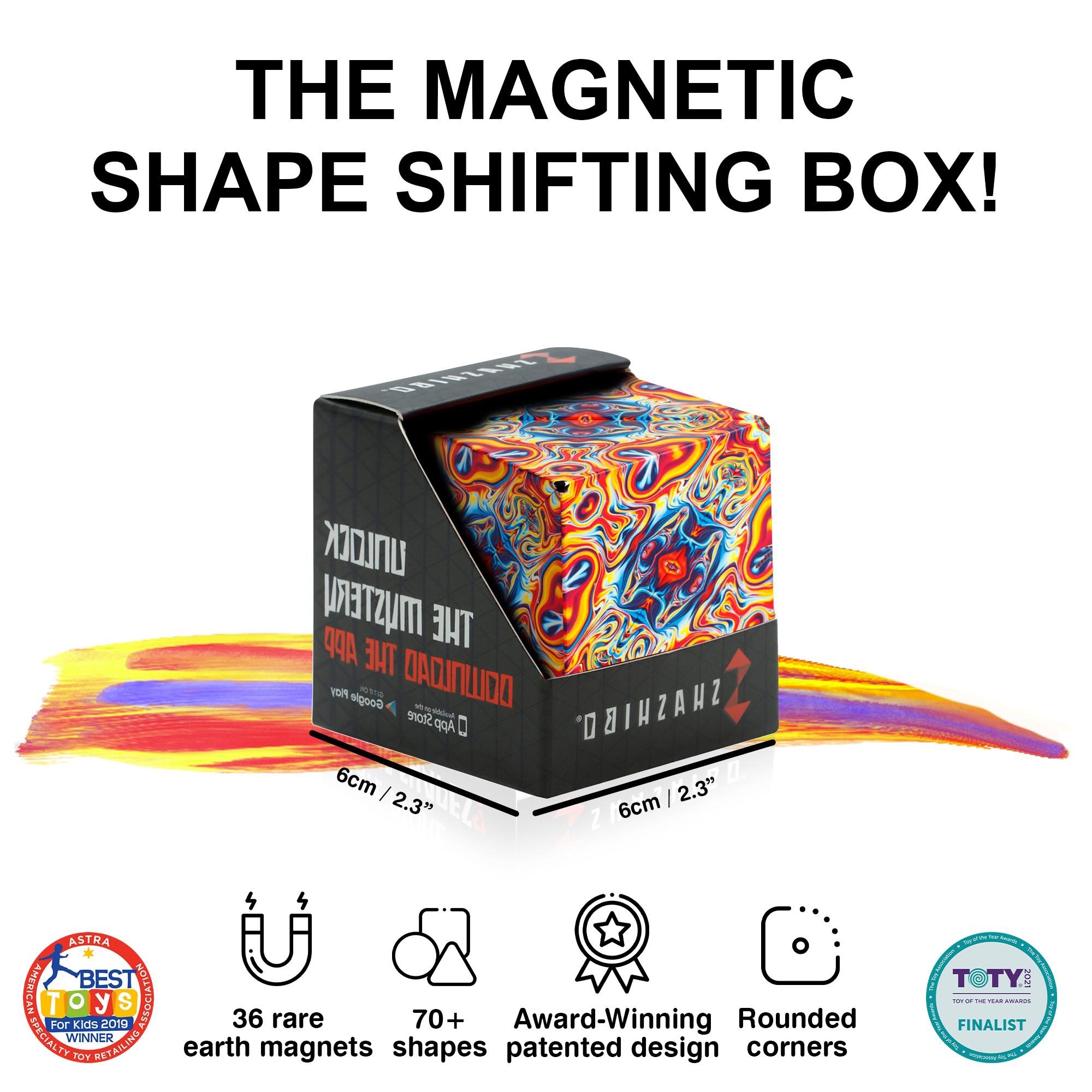 Patented Fidget Cube W/ 36 Rare Ear SHASHIBO Shape Shifting Box Award-Winning