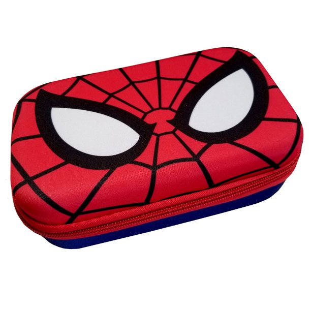 Estuche para lápices y almacenamiento, diseño innovador, carcasa rígida, Spider-Man