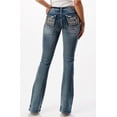 thumbnail image 3 of Grace in LA Women's Western Cactus Embroidered Embellished Bootcut Stretch Jeans (29), 3 of 4