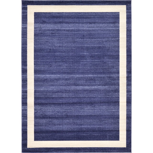 Unique Loom Del Mar Collection Tapis de Transition Contemporain, 7' x 10', Bleu Marine/ivoire