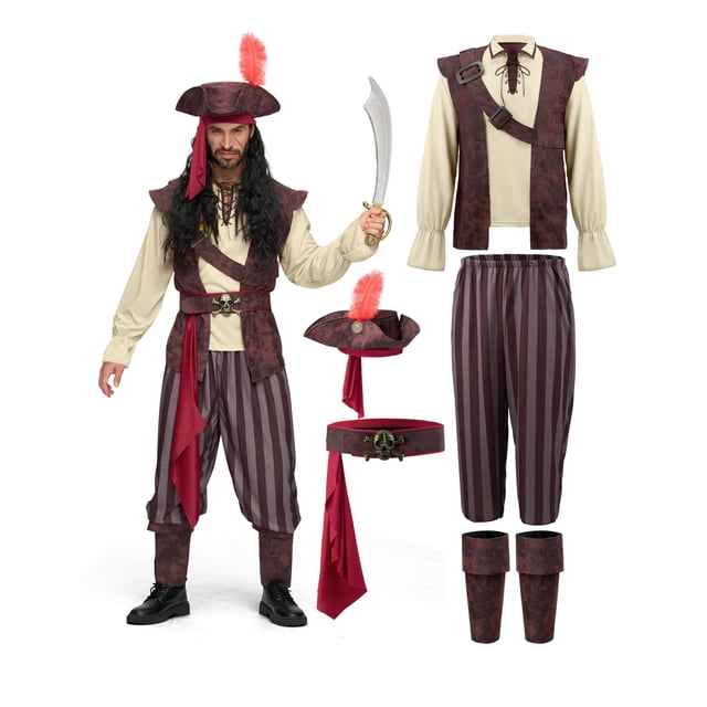 Disfraz de pirata caribeño de Spooktacular Creations para hombre