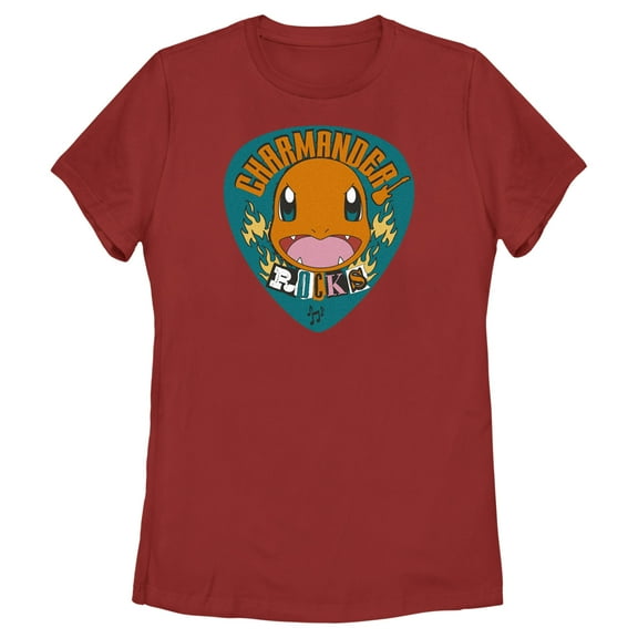 Women's Pokemon Charmander Rocks Graphic Tee Red Large