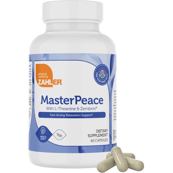 Zahler MasterPeace a Fast-acting relaxation support supplement Natural serotonin metabolism support, 60 capsules.