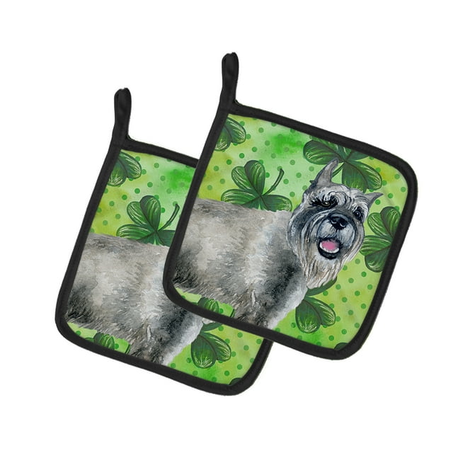 Carolines Treasures BB9836PTHD Schnauzer Paire de Porte-Pots St. Patricks