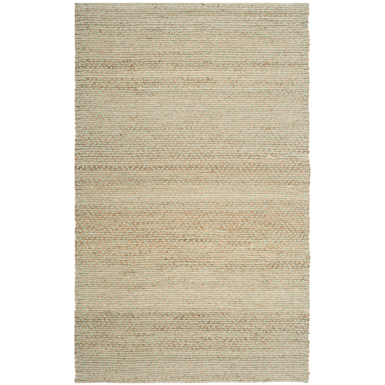SAFAVIEH Natural Fiber Braxton Braided Jute Area Rug, Natural/Green, 3' x 5'