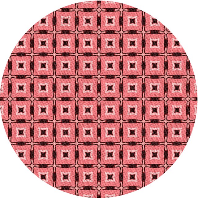 Ahgly Company Machine Washable Indoor Round Transitional Pastel Red Pink Area Rugs, 7' Round