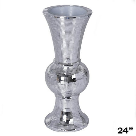 Mirror Mosaic Table Efavormart 24Inch Sparkling Silver Mirror Mosaic Floral Vase Holder/ stand For Wedding Table/ Party Home Decoration 1PC ()
