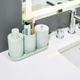 thumbnail image 3 of iDesign, Bathroom Counter Plastic 4-Piece Organizer Set, Mint Green, 3 of 7