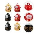 thumbnail image 6 of 1 Set 6Pcs Fortune Cat Shape Bells Pet Bells DIY Supplies (Assorted Color), 6 of 6