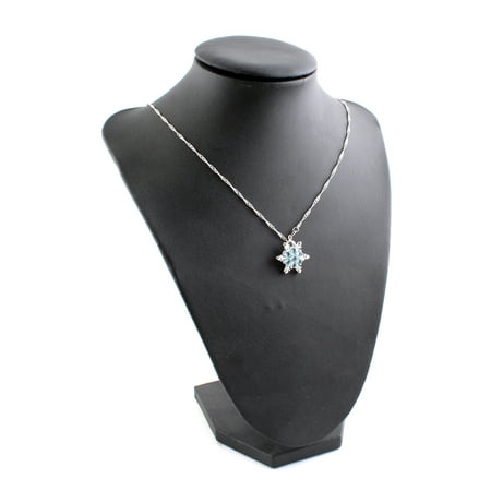 Frozen Rhinestone Snowflake Pendant Necklace Jewelry For Mom & Kids