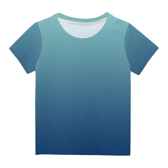 AINIYS 9-10 Years Gradient Color Little Boys Tees Children Clothes Casual Loose Kids Summer Tops Trendy Fashion Short Sleeve T-Shirt Round Neck Multicolor