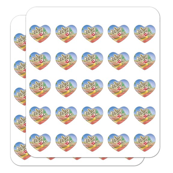 The Wizard of Oz Ruby Slippers Logo Heart Shaped Planner Calendar Scrapbook Craft Stickers