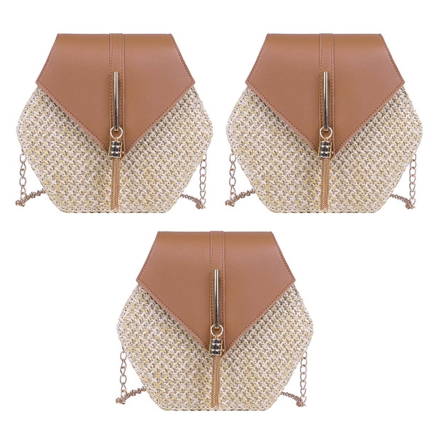 Bolso bandolera para mujer Bolso bandolera de paja lindo Bolso bandolera versátil de un solo hombro