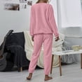 thumbnail image 5 of LIZUOJUN Pajama Sets for Women 2 Piece Fleece Long Sleeve Pants Sleepwear Lounge Set Soft Cozy Warm Pjs Loungewear Round Neck Pajama Warm Cozy Sleepwear - M, 5 of 5