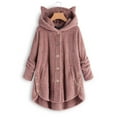 thumbnail image 2 of WEAIXIMIUNG Button Down Shirts for Women formal Women Button Coat Solidtops Hooded Pullover Loose Sweater Blouse Plus Size, 2 of 5