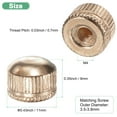 thumbnail image 3 of 8-Pack Threaded Cap Nuts, M4x11mm Screw Caps for Light Fixture, Female Knurled Knob Nut for Ceiling Light Cover Replacement [Gold Tone], 3 of 7