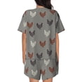 thumbnail image 3 of Bingfone Rooster Print Pajamas Sets for Women Soft Short-Sleeved Pjs with Lounge Shorts Two Piece Sleepwear, 3 of 8