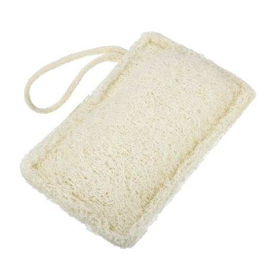 Unique Bargains 1 Pc Loofah Pad Brush Body Scrubber 4.45"x2.87" Beige