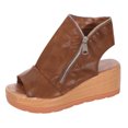 thumbnail image 2 of Sandalias de cuña de caña alta de moda de verano Sandalias romanas de boca de pez de suela gruesa Wmkox8yii sa4750, 2 of 5