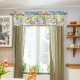 thumbnail image 3 of Yayeee Kitchen Valance Rod Pocket 54" x 18" Living Room Window Curtain, Blue Floral Wave, 3 of 6
