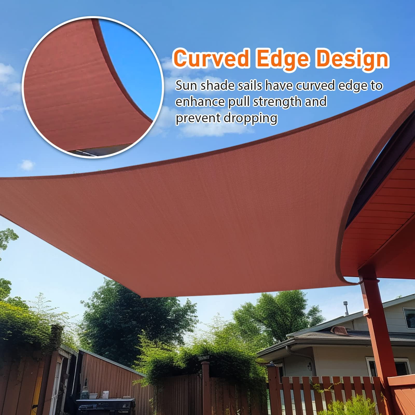 Outdoor Sunshade Sail Canvas Canopies & Privacy Screens Shading for Patio Garden Backyard, 7'x13'