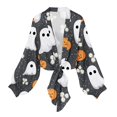 thumbnail image 4 of Gamivast Open Front Cardigan for Women Tie Knot Long Sleeve Shrugs Witch Hat Print Lightweight Cropped Tops Halloween Cover Up for Fall Festival Holiday Outfits, 4 of 5