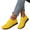 thumbnail image 2 of Domuza Women's Breathable Walking Sneakers, lightweight non-slip casual shoes, comfy for work, tennis, shopping and travel. Yellow 5.5（EU-36）, 2 of 6