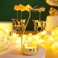 thumbnail image 3 of tredstone Christmas Tea Light Rotary Candlesticks Candle Holder Metal Xmas Home Decor Carousel, 3 of 9